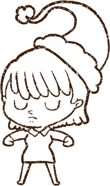 Bir insan tarafından çizilen Noel Kadını Kömür Çizimi