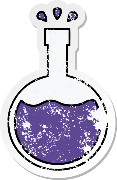 Bir insan tarafından çizilmiş sevimli bir karikatür bilim deneyinin sıkıntılı çıkartması.