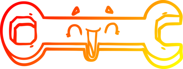 Bir insan tarafından çizilmiş çizgi film anahtarının sıcak gradyan çizimi