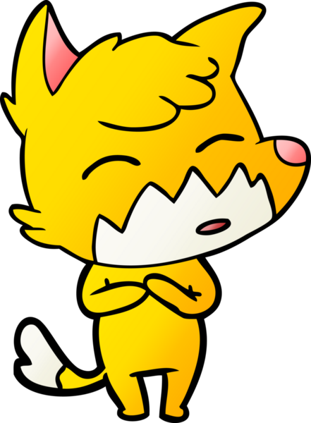 Bir insan tarafından çizilmiş tilki çizgi film karakteri