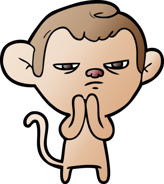 Bir insan tarafından çizilmiş çizgi maymun.