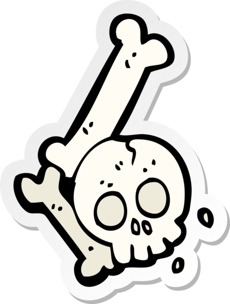 Bir insan tarafından çizilmiş cadılar bayramı kemik numarasının çıkartması.