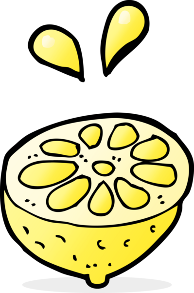 Bir insan tarafından çizilmiş taze limon.