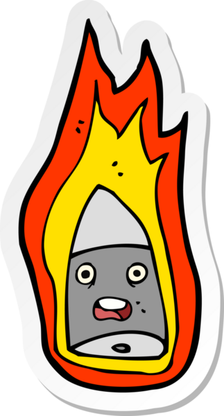 Bir insan tarafından çizilmiş bir çizgi film alevli mermisinin çıkartması.