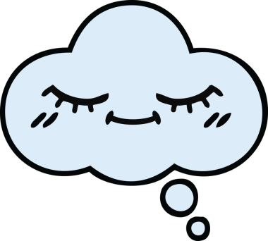 Bir insan tarafından çizilmiş güzel bir düşünce balonu karikatürü.