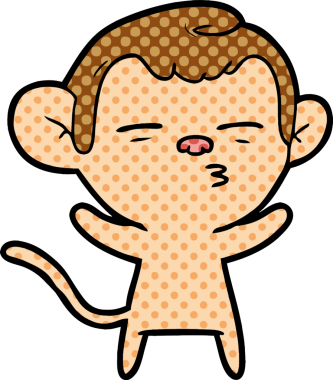 bir insan tarafından çizilmiş şüpheli maymun çizgi filmi