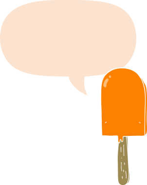 bir insan tarafından çizilmiş retro tarzı konuşma baloncuklu çizgi film lolipopu