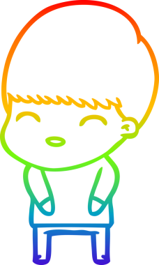 gökkuşağı gradyanı çizimi bir insan tarafından çizilmiş mutlu bir çizgi film çocuğu