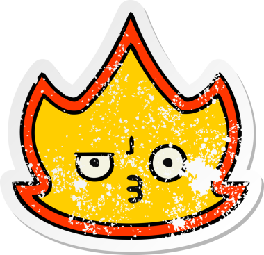 Bir insanın çizdiği çizgi film alevinin sıkıntılı çıkartması.