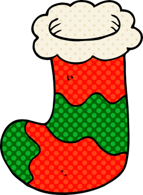 Bir insan tarafından çizilmiş karalama Noel çorabı.