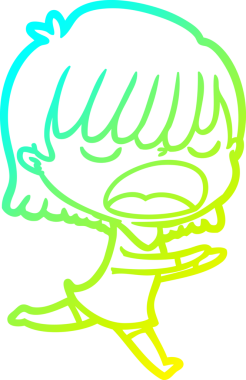 Bir insan tarafından yüksek sesle çizilmiş bir karikatür kadın çizimi.