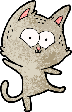 Bir insan tarafından çizilmiş kedi dansı çizgi filmi.