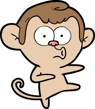 Bir insan tarafından çizilmiş çizgi film maymunu