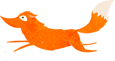 bir insan tarafından çizilmiş tilki çizgi filmi