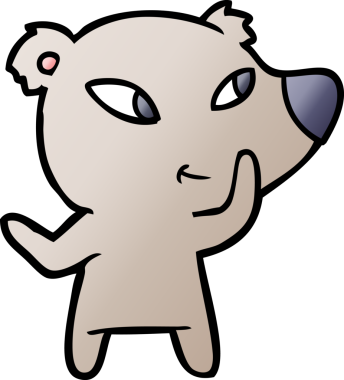 Bir insan tarafından çizilmiş sevimli çizgi film ayısı.