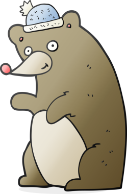 Bir insan tarafından çizilmiş serbest çizim çizgi film ayısı.