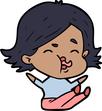 Bir insan tarafından çizilen karikatür kızı.