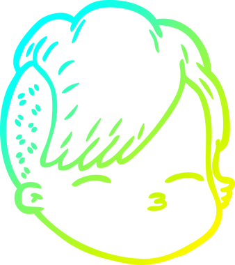 Bir insan tarafından çizilmiş bir karikatür kadın yüzü.