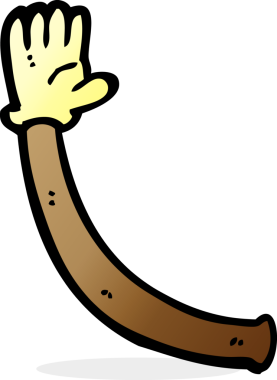 Bir insan tarafından çizilmiş lastik eldivenli çizgi film kolu.