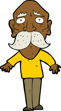 bir insan tarafından çizilmiş üzgün yaşlı adam çizgi filmi