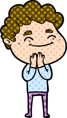 Bir insan tarafından çizilmiş çizgi film dostu bir adam.