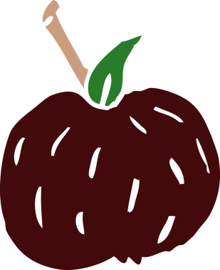 Bir insan tarafından çizilmiş karalama domatesi.