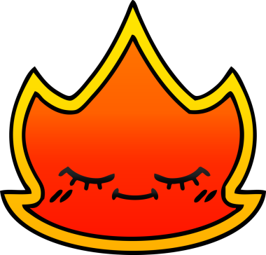 Bir insanın çizdiği ateşin gölgeli çizgi filmi.