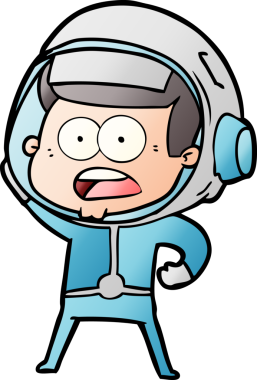 Karikatür bir insan tarafından çizilen astronotu şaşırttı.