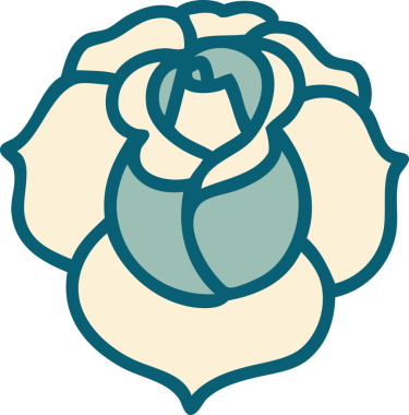 Bir insan tarafından çizilmiş bir çiçeğin ikonik dövme şekli