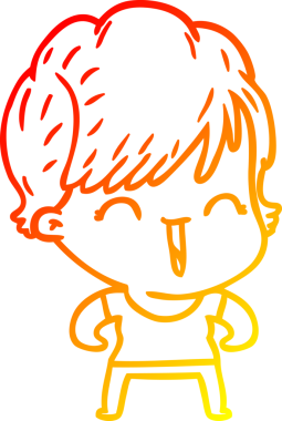 Bir insan tarafından çizilmiş gülen bir karikatür çizimi.