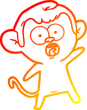 Bir insan tarafından çizilmiş bir çizgi filmin sıcak gradyan çizimi.