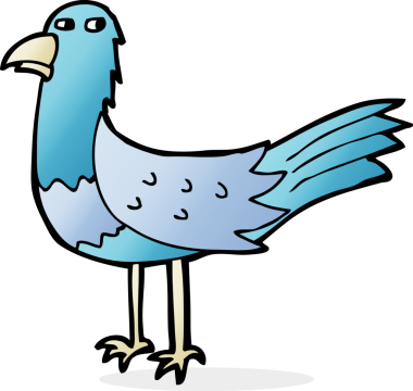 Bir insan tarafından çizilmiş çizgi film kuşu.