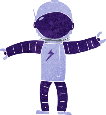 Bir insan tarafından çizilmiş bir astronot.