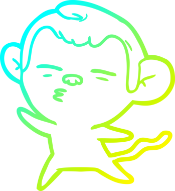 Bir insan tarafından çizilmiş şüpheli bir maymunun soğuk gradyan çizimi