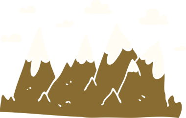 bir insan tarafından çizilmiş çizgi film karalama dağ aralığı