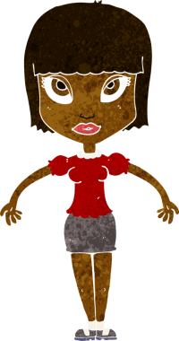 Bir insan tarafından çizilmiş güzel bir kadın.