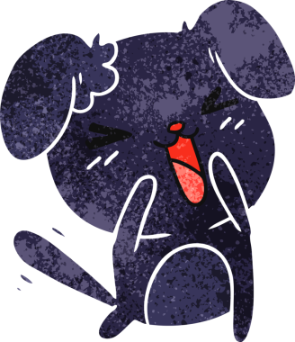 Bir insan tarafından çizilmiş sevimli kawaii köpeğinin serbest çizimi.