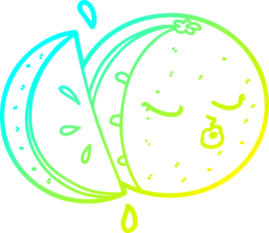 Bir insan tarafından çizilmiş soğuk gradyan portakal çizgi çizimi