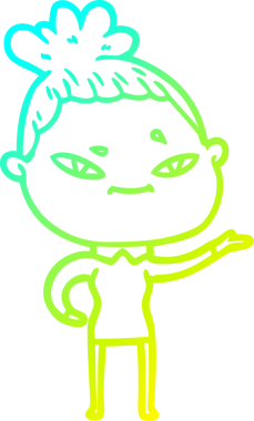 Bir insan tarafından çizilmiş bir karikatür kadın çizimi.