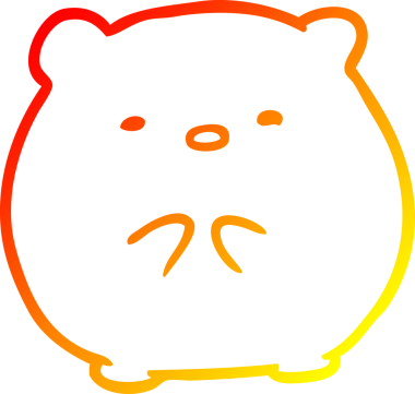 Bir insan tarafından çizilmiş şirin bir kutup ayısının sıcak çizgi çizimi