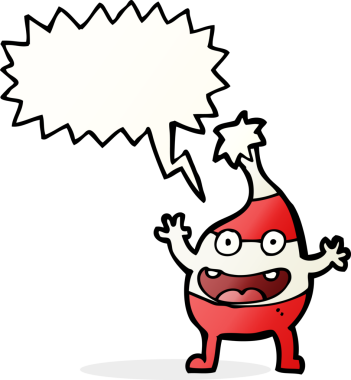 Bir insan tarafından çizilmiş komik bir noel yaratığı.