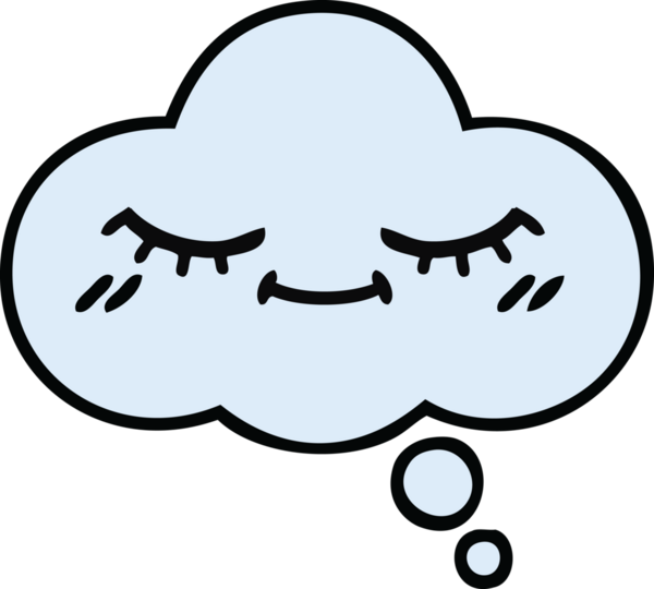 Bir insan tarafından çizilmiş güzel bir düşünce balonu karikatürü.