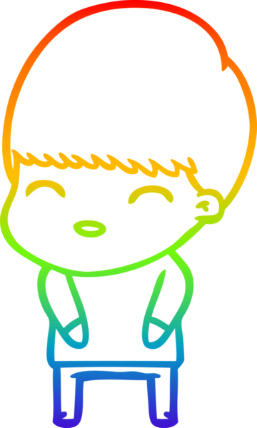 gökkuşağı gradyanı çizimi bir insan tarafından çizilmiş mutlu bir çizgi film çocuğu