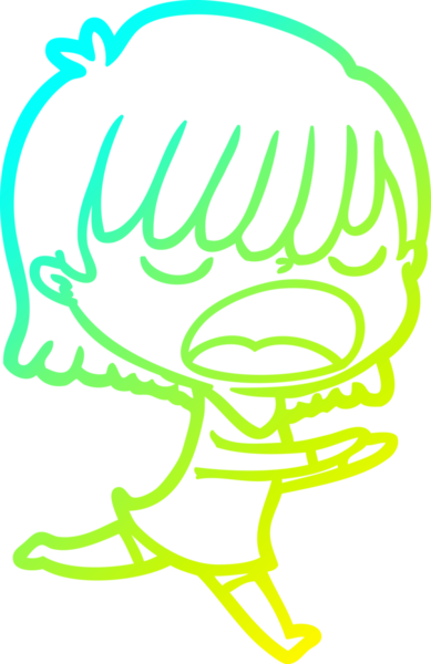 Bir insan tarafından yüksek sesle çizilmiş bir karikatür kadın çizimi.