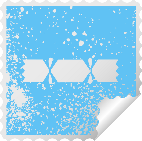 Bir insan tarafından çizilmiş Noel krakerinin sıkıntılı kare soyma etiketi.