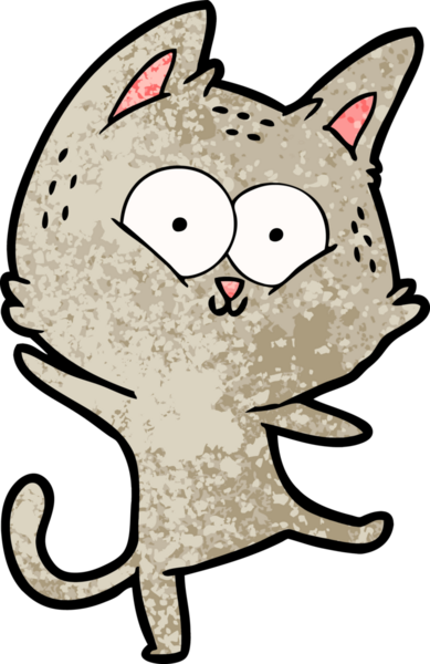 Bir insan tarafından çizilmiş kedi dansı çizgi filmi.