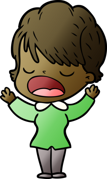 Bir insan tarafından çizilmiş bir karikatür kadın konuşuyor.