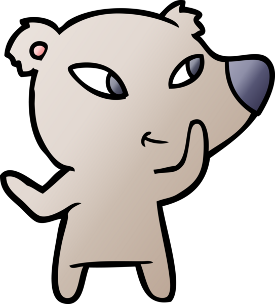 Bir insan tarafından çizilmiş sevimli çizgi film ayısı.