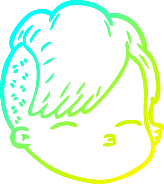 Bir insan tarafından çizilmiş bir karikatür kadın yüzü.