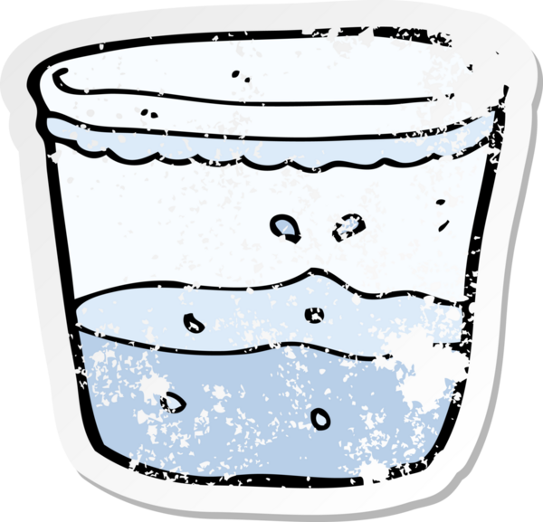 Bir insan tarafından çizilmiş karikatür bardağının gerilmiş yapıştırması.